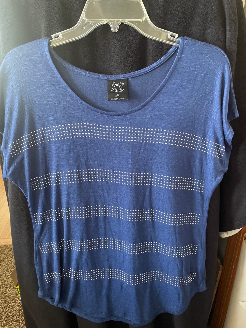Blue Short Sleeve Stripe Top